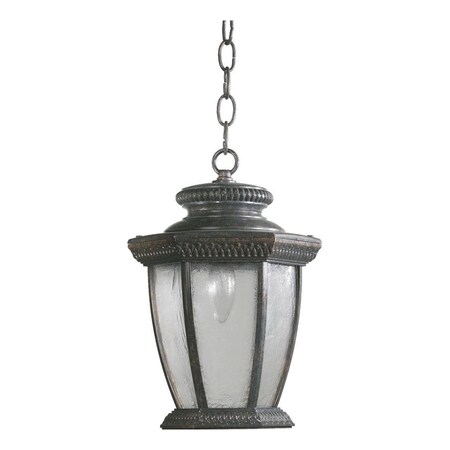 Quorum One Light Baltic Granite Clear Glass Hanging Lantern 7805-45